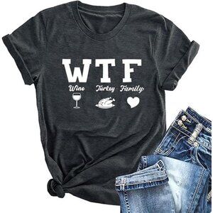 Cute Funny Thanksgiving Graphic Tee - Turkey Day Tops for Women